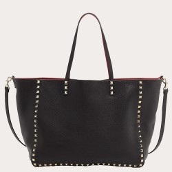 Valentino Black Rockstud Medium Reversible Tote TDBS29042