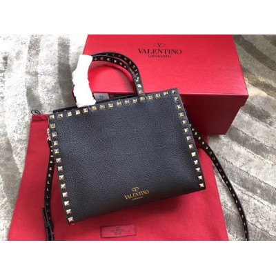 Valentino Black Small Rockstud Top Handle Bag TDBS29098