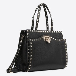 Valentino Black Small Rockstud Top Handle Bag TDBS29098