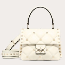 Valentino Candystud Mini Handbag In White Lambskin TDBS28949