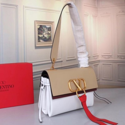 Valentino Garavani Beige/White Small VRing Shoulder Bag TDBS29125