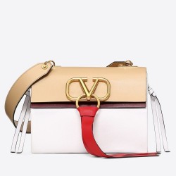 Valentino Garavani Beige/White Small VRing Shoulder Bag TDBS29125