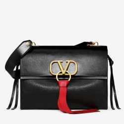 Valentino Garavani Black Medium VRing Shoulder Bag TDBS29126