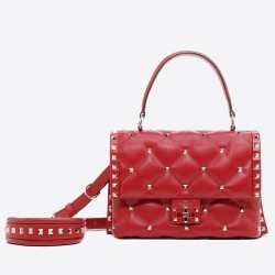 Valentino Garavani Red Quilted Candystud Top Handle Bag TDBS28954