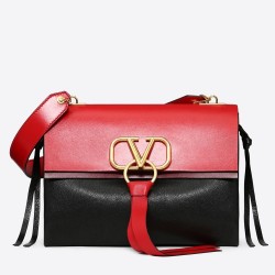 Valentino Garavani Red/Black Medium VRing Shoulder Bag TDBS29129