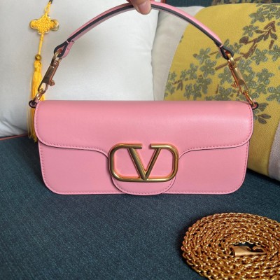 Valentino Loco Large Shoulder Bag In Pink Calfskin TDBS29014