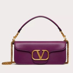 Valentino Loco Large Shoulder Bag In Purple Calfskin TDBS29015