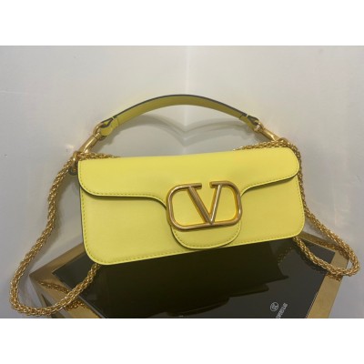 Valentino Loco Large Shoulder Bag In Yellow Calfskin TDBS29016