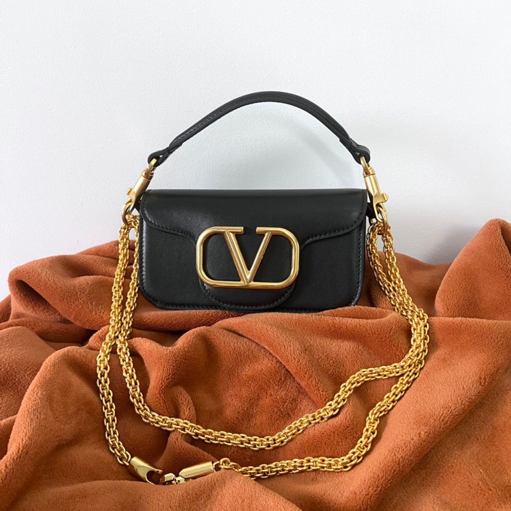 Valentino Loco Small Shoulder Bag In Black Calfskin TDBS29020