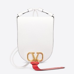 Valentino Medium Vring Crossbody Bag In White Goatskin TDBS29133