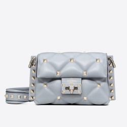 Valentino Mini Candystud Crossbody Bag In Pale Blue Lambskin TDBS28957