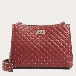 Valentino Red Rockstud Spike Tote Bag TDBS29120