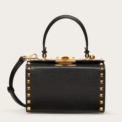 Valentino Rockstud Alcove Box Bag In Black Calfskin TDBS29043