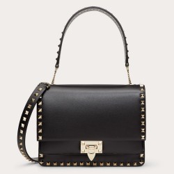 Valentino Rockstud Crossbody Bag In Black Calfskin  TDBS28968