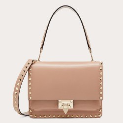 Valentino Rockstud Crossbody Bag In Nude Calfskin  TDBS28969