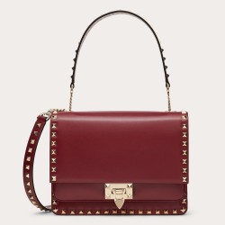 Valentino Rockstud Crossbody Bag In Red Calfskin  TDBS28970