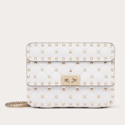 Valentino Rockstud Spike Small Bag In White Lambskin TDBS29084