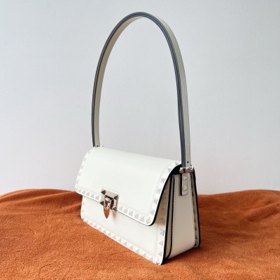 Valentino Rockstud23 Shoulder Bag in White Calfskin TDBS28977