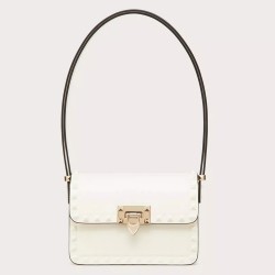 Valentino Rockstud23 Small Shoulder Bag in White Calfskin TDBS28980