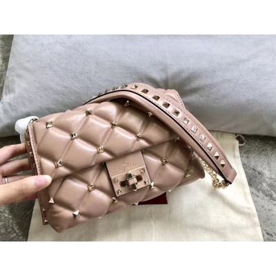 Valentino Small Candystud Crossbody Bag In Poudre Lambskin TDBS28960