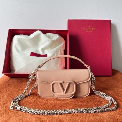 Valentino Small Loco Shoulder Bag in Powder Beige Leather TDBS29026