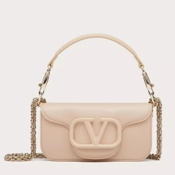 Valentino Small Loco Shoulder Bag in Powder Beige Leather TDBS29026