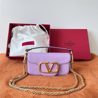 Valentino Small Loco Shoulder Bag in Wisteria Calfskin TDBS29028