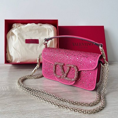 Valentino Small Loco Shoulder Bag with Rhinestone Applique TDBS29032