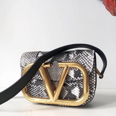 Valentino Small Supervee Crossbody Bag In Embossed Python Leather TDBS29087