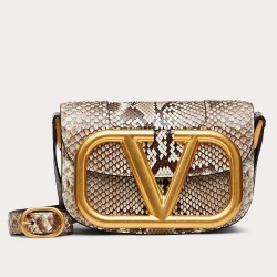 Valentino Small Supervee Crossbody Bag In Embossed Python Leather TDBS29087