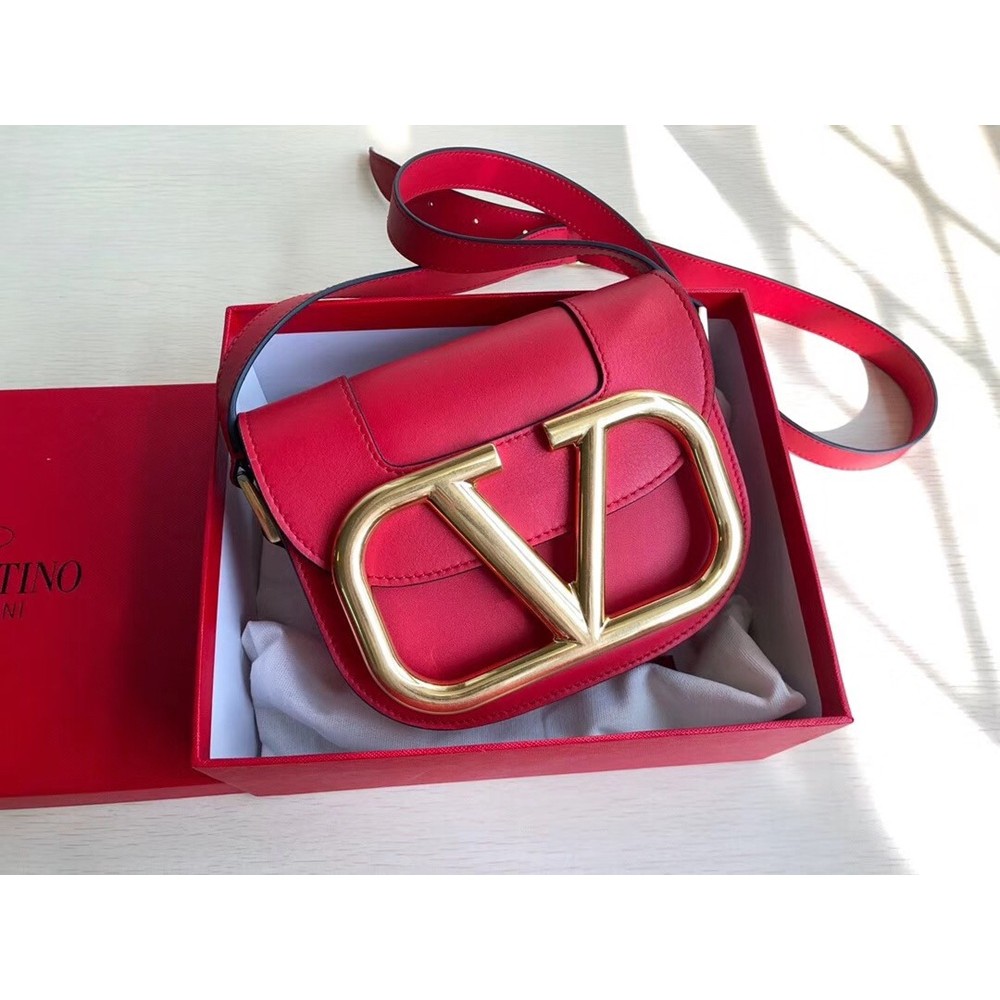 Valentino Small Supervee Crossbody Bag In Red Leather TDBS29090