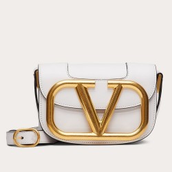 Valentino Small Supervee Crossbody Bag In White Leather TDBS29091