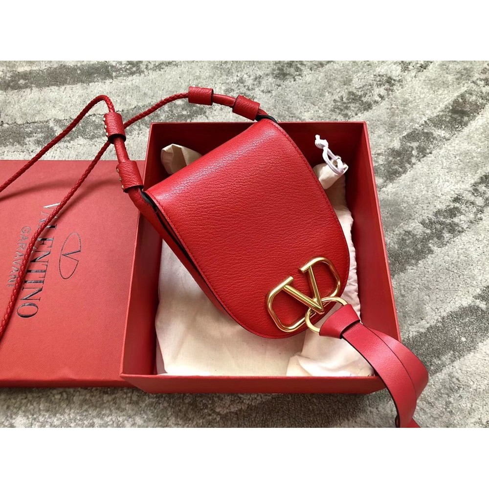 Valentino Small Vring Crossbody Bag In Red Goatskin TDBS29136