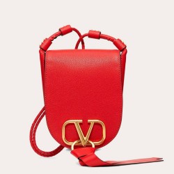 Valentino Small Vring Crossbody Bag In Red Goatskin TDBS29136