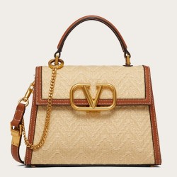 Valentino Small Vsling Handbag In Chevron Raffia TDBS29143