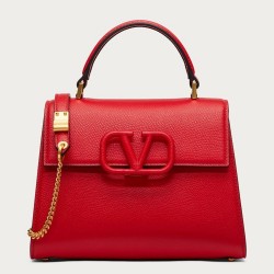 Valentino Small Vsling Handbag In Red Grainy Calfskin TDBS29144