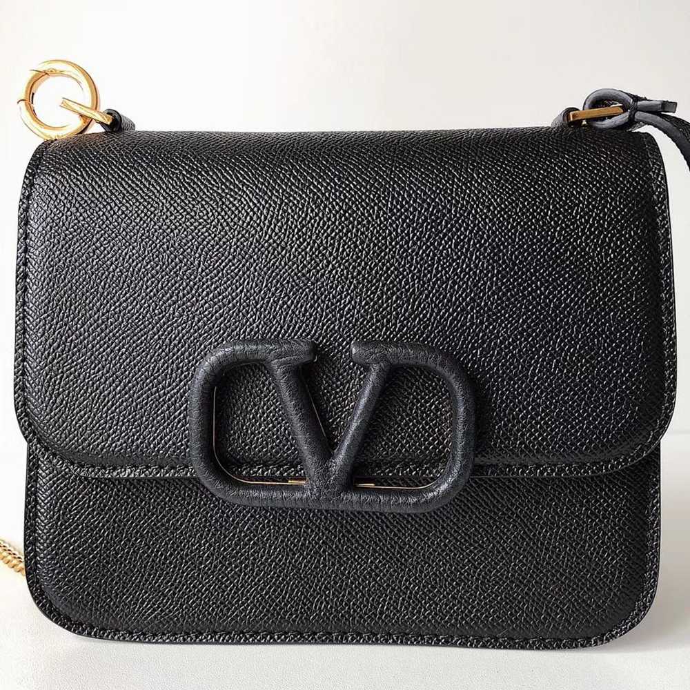 Valentino Small Vsling Shoulder Bag In Black Grainy Leather TDBS29145