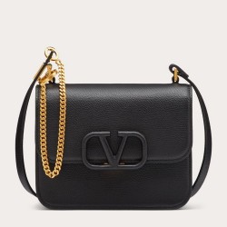 Valentino Small Vsling Shoulder Bag In Black Grainy Leather TDBS29145