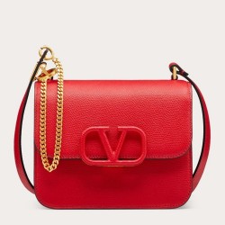 Valentino Small Vsling Shoulder Bag In Red Grainy Leather TDBS29148