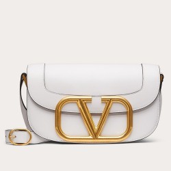 Valentino Supervee Crossbody Bag In White Leather TDBS29096