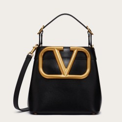 Valentino Supervee Top Handle Bag In Black Calfskin TDBS29108