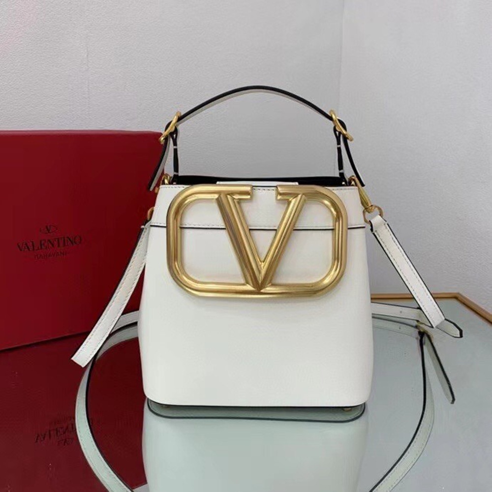 Valentino Supervee Top Handle Bag In White Calfskin TDBS29110