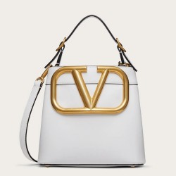 Valentino Supervee Top Handle Bag In White Calfskin TDBS29110