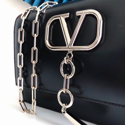 Valentino Vcase Small Chain Bag In Black Calfskin TDBS28991