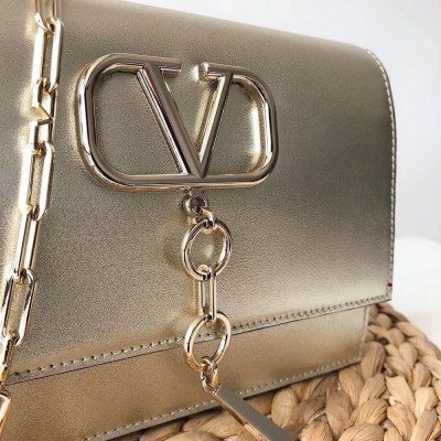 Valentino Vcase Small Chain Bag In Gold Metallic Lambskin TDBS28992