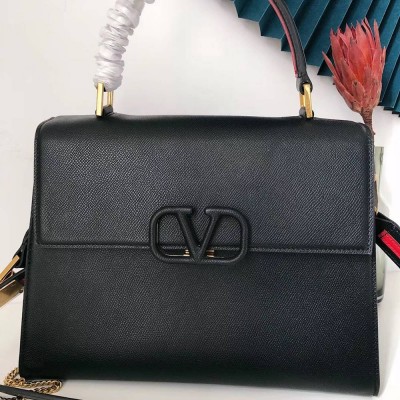 Valentino Vsling Handbag In Black Grainy Calfskin TDBS29150