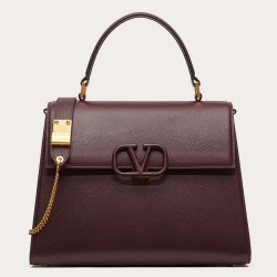 Valentino Vsling Handbag In Bordeaux Grainy Calfskin TDBS29151