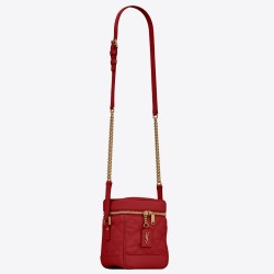 Saint Laurent 80's Vanity Bag In Red Quilted Grained Leather TDBS28840