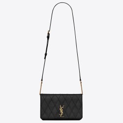 Saint Laurent Angie Chain Bag In Black Diamond Lambskin  TDBS28547