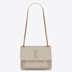 Saint Laurent Baby Niki Bag In White Lambskin TDBS28694